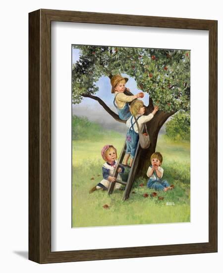 Kids Picking Apples-Dianne Dengel-Framed Giclee Print