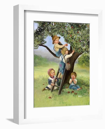 Kids Picking Apples-Dianne Dengel-Framed Giclee Print