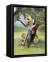 Kids Picking Apples-Dianne Dengel-Framed Stretched Canvas