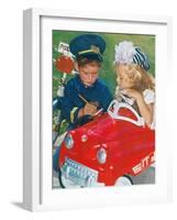 Kids Playing Cops-null-Framed Art Print