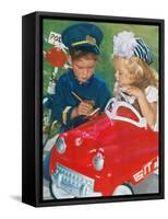 Kids Playing Cops-null-Framed Stretched Canvas