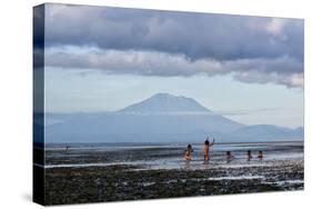 Kids Playing in the Water on the Coast of Bali-Alex Saberi-Stretched Canvas