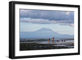 Kids Playing in the Water on the Coast of Bali-Alex Saberi-Framed Premium Photographic Print