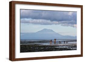 Kids Playing in the Water on the Coast of Bali-Alex Saberi-Framed Photographic Print