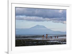 Kids Playing in the Water on the Coast of Bali-Alex Saberi-Framed Photographic Print