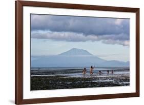 Kids Playing in the Water on the Coast of Bali-Alex Saberi-Framed Photographic Print