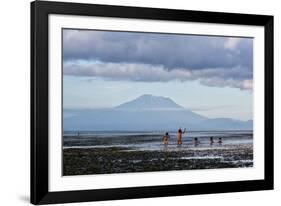 Kids Playing in the Water on the Coast of Bali-Alex Saberi-Framed Photographic Print