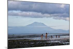 Kids Playing in the Water on the Coast of Bali-Alex Saberi-Mounted Photographic Print