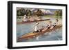 Kids Rowing-null-Framed Art Print