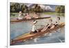 Kids Rowing-null-Framed Art Print