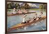 Kids Rowing-null-Framed Art Print