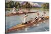 Kids Rowing-null-Stretched Canvas
