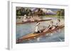 Kids Rowing-null-Framed Art Print