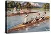 Kids Rowing-null-Stretched Canvas