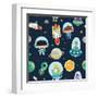 Kids Space Seamless Pattern.-moobeer-Framed Art Print