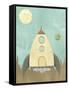 Kids Spaceship-Michael Murdock-Framed Stretched Canvas