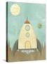 Kids Spaceship-Michael Murdock-Stretched Canvas