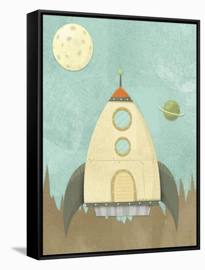 Kids Spaceship-Michael Murdock-Framed Stretched Canvas