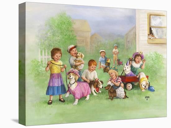 Kids with Dogs-Dianne Dengel-Stretched Canvas