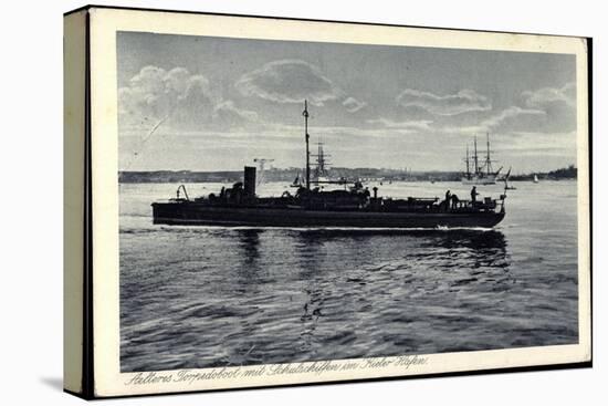 Kiel, Älteres Torpedoboot Mit Schulschiffen, Hafen-null-Stretched Canvas