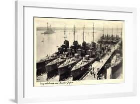 Kiel, Blick Auf Eine Gruppe Torpedoboote Im Hafen-null-Framed Giclee Print