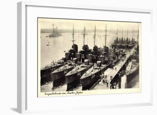 Kiel, Blick Auf Eine Gruppe Torpedoboote Im Hafen-null-Framed Giclee Print