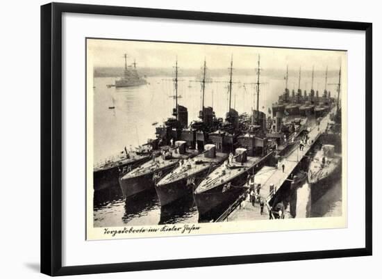 Kiel, Blick Auf Eine Gruppe Torpedoboote Im Hafen-null-Framed Giclee Print