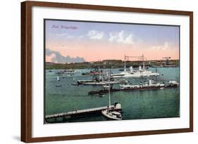 Kiel, Blick Zum Kriegshafen, Segelboote, Kriegsschiffe-null-Framed Giclee Print