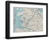 Kiel Canal Map-null-Framed Art Print