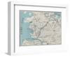 Kiel Canal Map-null-Framed Art Print