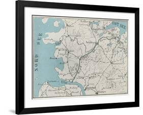 Kiel Canal Map-null-Framed Art Print