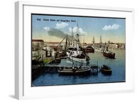 Kiel, Kieler Hafen Mit Krupp'Scher Werft, Schiffe-null-Framed Giclee Print