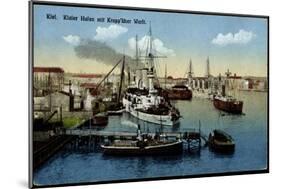 Kiel, Kieler Hafen Mit Krupp'Scher Werft, Schiffe-null-Mounted Giclee Print