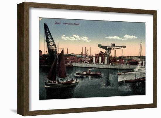 Kiel Nord Ostsee Kanal, Germania Werft, Dampfer-null-Framed Giclee Print