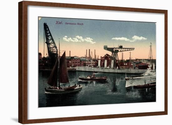 Kiel Nord Ostsee Kanal, Germania Werft, Dampfer-null-Framed Giclee Print