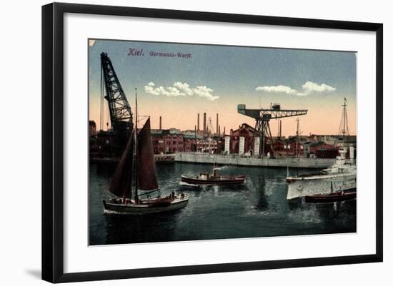 Kiel Nord Ostsee Kanal, Germania Werft, Dampfer-null-Framed Giclee Print