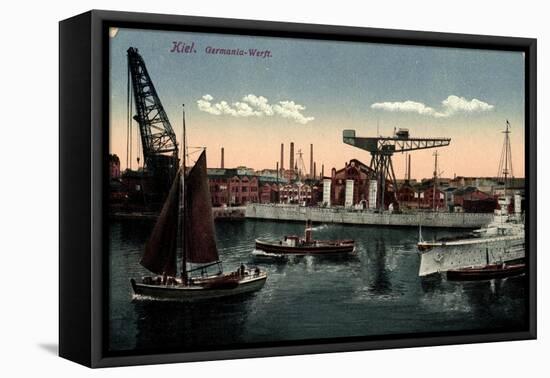 Kiel Nord Ostsee Kanal, Germania Werft, Dampfer-null-Framed Stretched Canvas