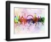 Kiev Skyline in Watercolor Background-paulrommer-Framed Art Print