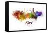 Kiev Skyline in Watercolor-paulrommer-Framed Stretched Canvas
