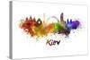 Kiev Skyline in Watercolor-paulrommer-Stretched Canvas