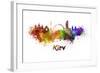 Kiev Skyline in Watercolor-paulrommer-Framed Art Print