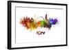 Kiev Skyline in Watercolor-paulrommer-Framed Art Print