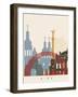 Kiev Skyline Poster-paulrommer-Framed Art Print