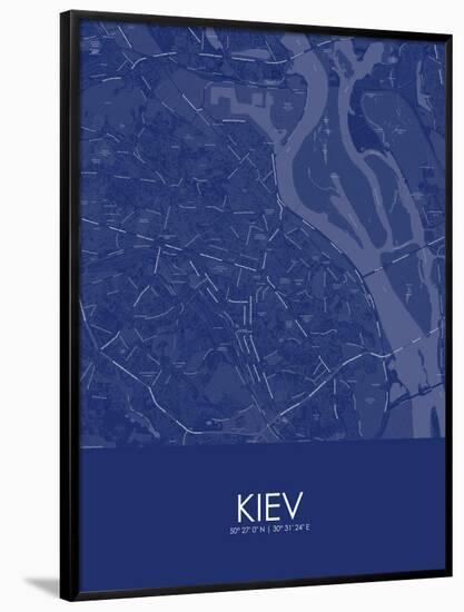 Kiev, Ukraine Blue Map-null-Framed Poster