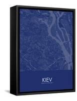 Kiev, Ukraine Blue Map-null-Framed Stretched Canvas