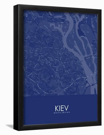 Kiev, Ukraine Blue Map-null-Framed Poster