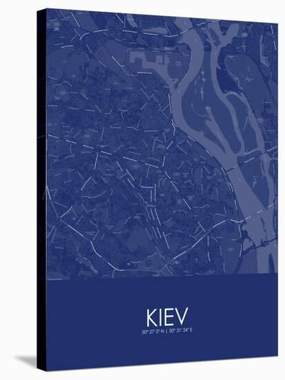 Kiev, Ukraine Blue Map-null-Stretched Canvas