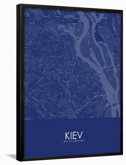 Kiev, Ukraine Blue Map-null-Framed Poster