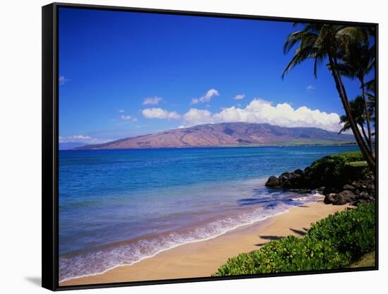 Kihei Beach and West Maui Mountains-James Randklev-Framed Stretched Canvas