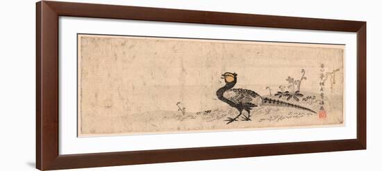 Kiji, Pheasant. Print Shows a Pheasant Facing Left-null-Framed Giclee Print